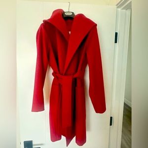 MaxMara Rialto Camel Hair Robe Coat in Red